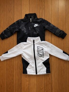 Nike Baby Boy Jacket Bundle 12M Full Zip Hoodies Black White Camo Set